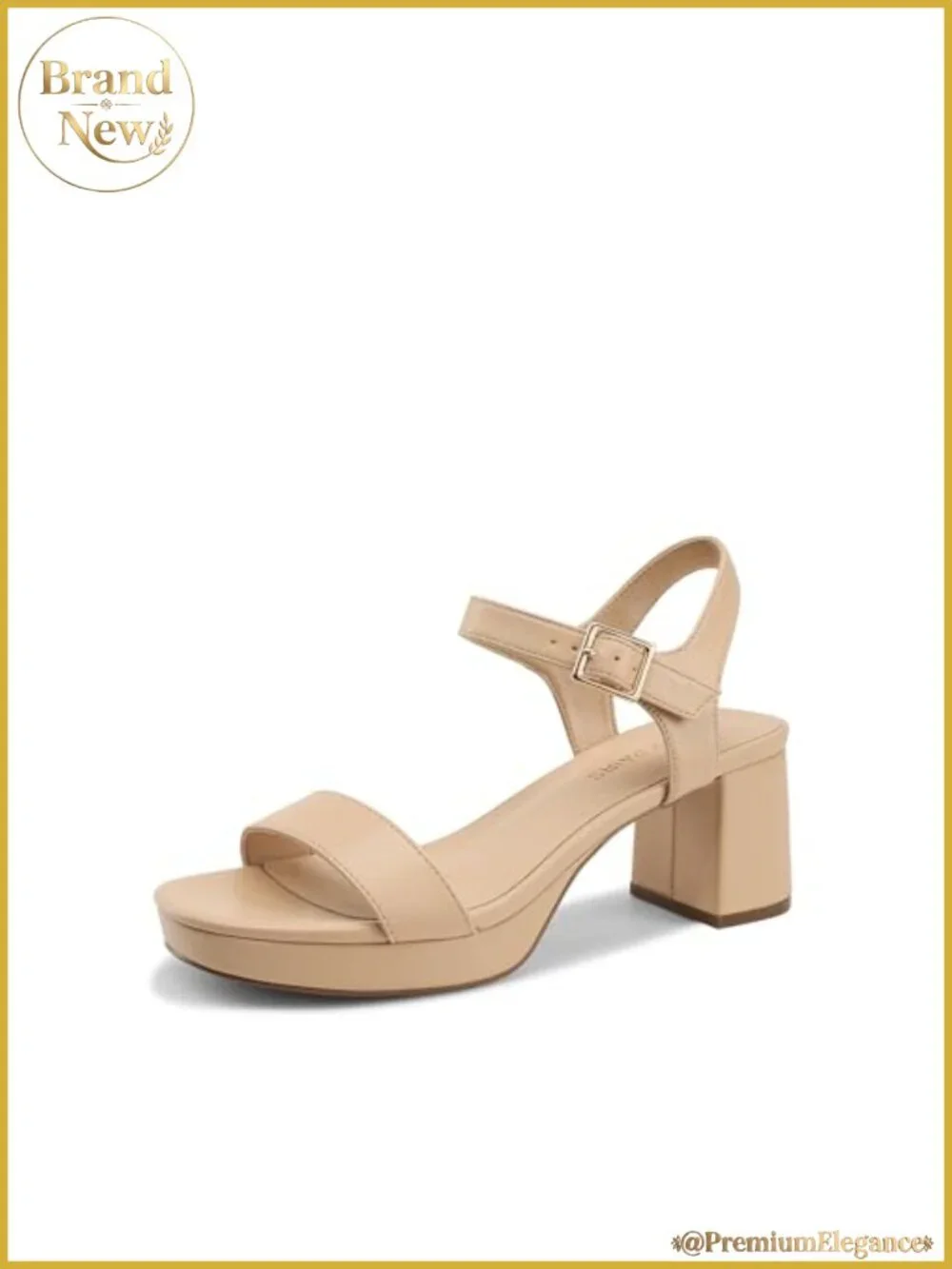 Women's Platform Block Heel Sandals Faux Leather Ankle Strap